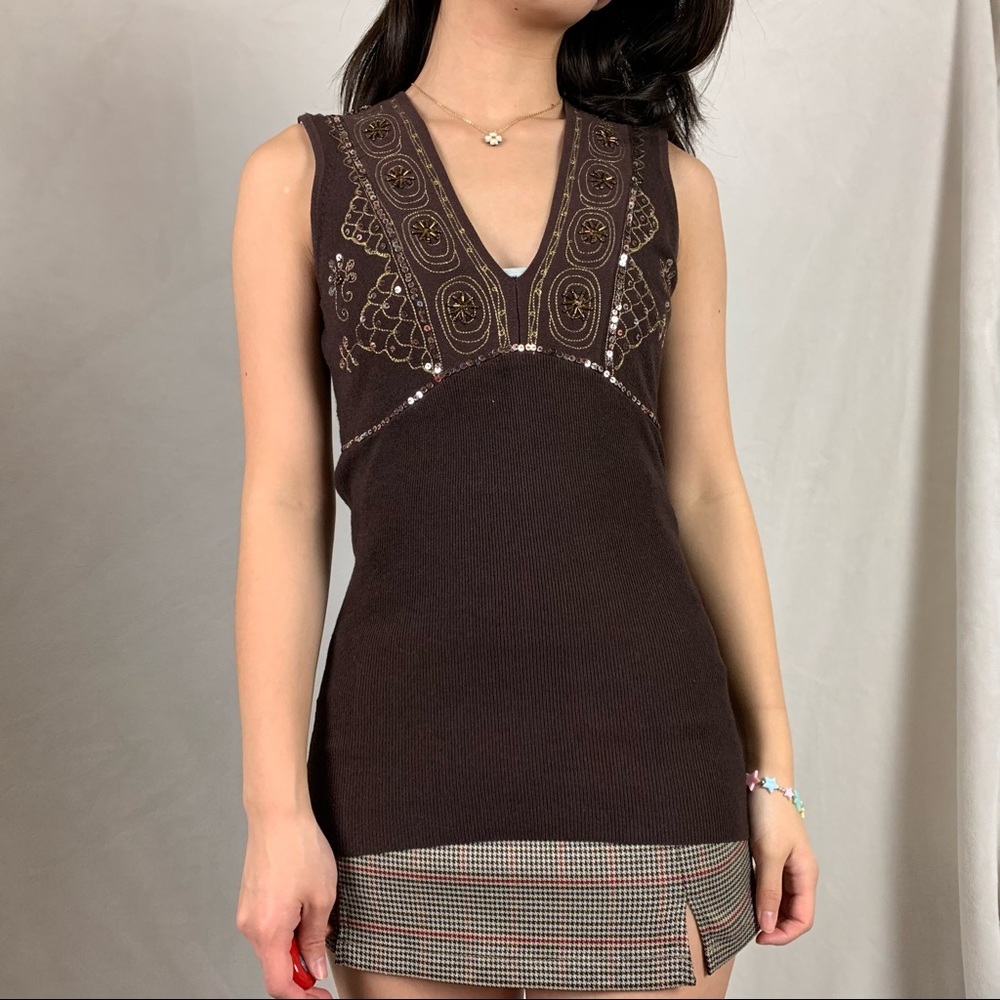 large brown knit tank - Picture 4 of 8